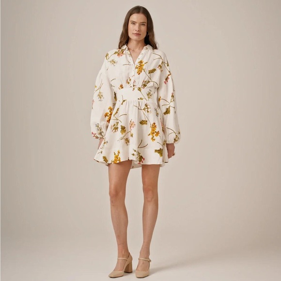 ByTiMo Linen Botanical Mini Dress - Picture 1 of 7